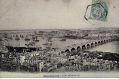 Carte postale ancienne port de Bordeaux et pont de pierre | Collection Bernard Tocheport