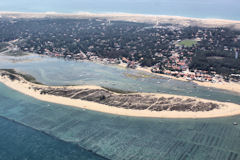 Photo aérienne bassin d'Arcachon depuis un Piper Cub J3 | Photo Bernard Tocheport