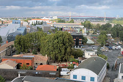 Quartier bassins à flot et pont d'Aquitaine depuis le belvédère de la Cité du Vin | Photo 33-bordeaux.com