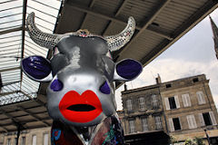 Cow Parade de Bordeaux : Nat Et Cow, place Marché des Chartrons