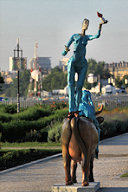 Cow Parade de Bordeaux : La vache Candide et les Saltimbanques