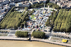 Vue aérienne Quinconces pont Evento et foire aux plaisirs | 33-bordeaux.com