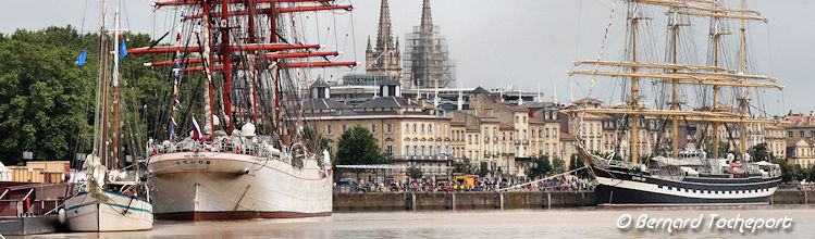 Arawak, Sedov et Kruzenshtern à Bordeaux Fête le Fleuve 2019 | Photo Bernard Tocheport