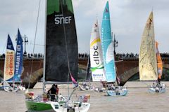 Solitaire du Figaro : dans le port de Bordeaux