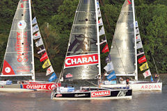 Trois skippers de la Solitaire Urgo Le Figaro 2017 | Photo B. Tocheport