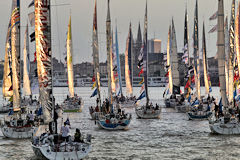 Bordeaux Fête du fleuve 2017 arrivée groupée des skippers | Photo Bernard Tocheport