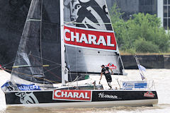 Solitaire du Figaro 2017, Jérémie Beyou à la manoeuvre sur Charal | Photo Bernard Tocheport