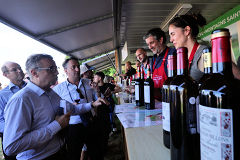 Echange élus et responsables au pavillon Montagne Saint Emilion | Photo Bernard Tocheport