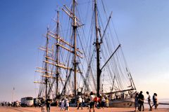 Le 4 mâts russe SEDOV amarré aux quais de Pauillac en 1990 | Photo Bernard Tocheport