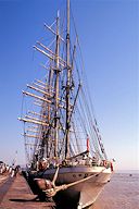 Grands voiliers Bordeaux 1990 le 4 mâts Russe SEDOV à Pauillac | Photo Bernard Tocheport