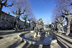 La fontaine Burdigala place Amédée Larrieu en hiver | Photo Bernard Tocheport