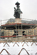 Retour des 3 Grâces sur la fontaine un jour de neige | Photo 33-bordeaux.com