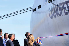 Le Canopée cargo hybride avant son baptême à Bordeaux | Photo Bernard Tocheport