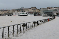 Débordement de la Garonne devant le Quai des Marques  -  photo 33-bordeaux.com