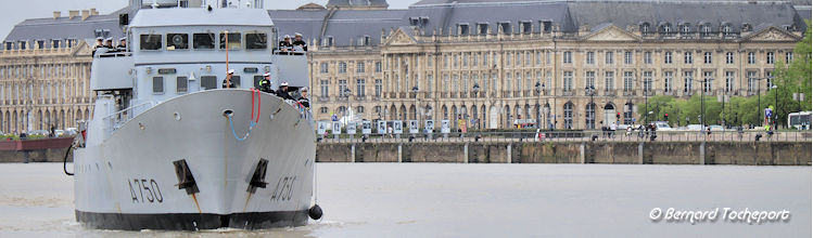 Bordeaux arrivée du navire miltaire A750 JAGUAR | Photo Bernard Tocheport
