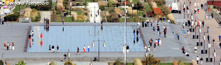 Vue aérienne du miroir d'eau de Bordeaux | Photo Bernard Tocheport