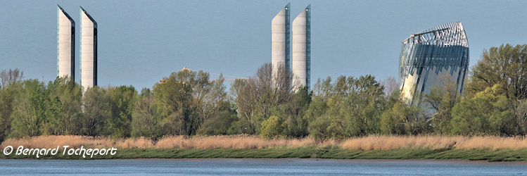 Cité du Vin et pont Chaban Delmas vus depuis la Garonne