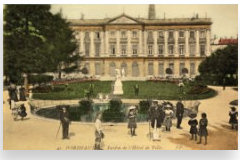 Ancienne Carte Postale du jardin de la Mairie à Bordeaux