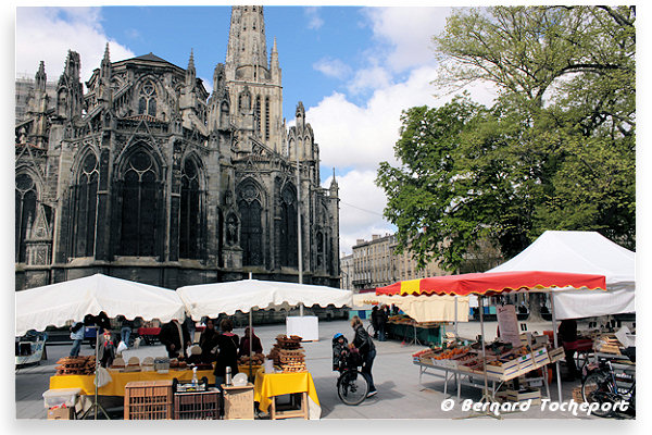 BORDEAUX face à la cathédrale le marché de la place Pey Berland | 33-bordeaux.com
