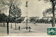 Ancienne carte Postale monument des Girondins  Bordeaux