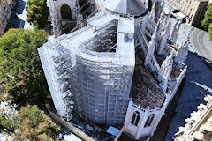 Echafaudages sur la cathédrale de Bordeaux depuis la Tour Pey Berland | Photo Bernard Tocheport