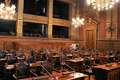 Bordeaux la salle du Conseil Municipal au Palais Rohan | Photo Bernard Tocheport