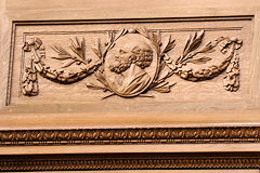 Détail sculpture bois  nouvelle porte de la Mairie de Bordeaux | Photo Bernard Tocheport