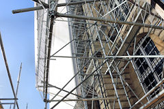 Echafaudage du Palais de la Bourse à Bordeaux pour la restauration de la toiture| Photo Bernard Tocheport