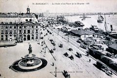 Ancienne carte Postale placede la Bourse à Bordeaux