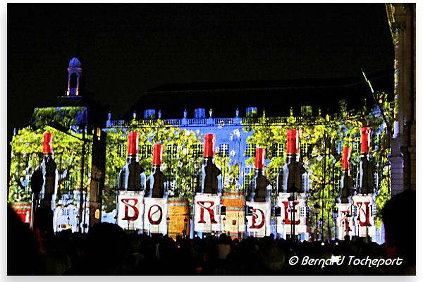 Projection de la vigne et de bouteilles de vin de Bordeaux | Photo Bernard Tocheport