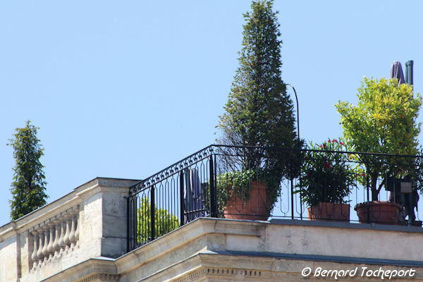 Balcon et terrasse en toiture du Grand Hôtel de Bordeaux Intercontinental | Photo Bernard Tocheport