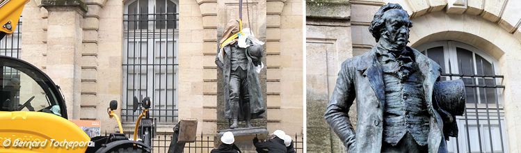 Retour statue Francisco Goya plkace du Chapelet | Photos Bernard Tocheport