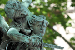 Bordeaux portraits des personnages de la statue Gloria Victis | Photo Bernard Tocheport