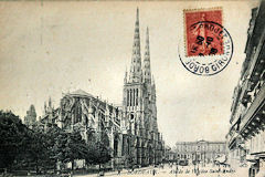 Ancienne carte Postale place Pey Berland Bordeaux