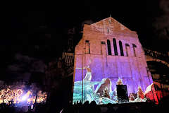 Bordeaux place Pey Berland projection vidéo sur la cathédrale | Photo Bernard Tocheport 