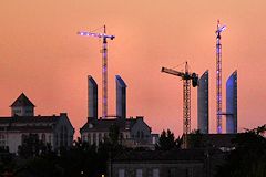 Couicher de soleil et pont Bacalan Bastide | 33-bordeaux.com