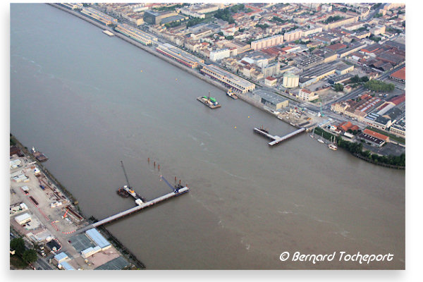 Construction du pont Bacalan Bastide - vue aérienne : 33-bordeaux.com