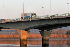 Bordeaux coucher de soleil sur le pont François Mitterrand | Photo Bernard Tocheport