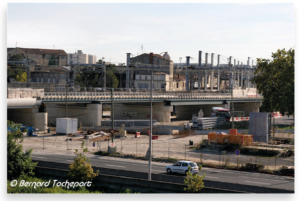Bordeaux chantier du pont Garonne lors de sa construction | Photo Bernard Tocheport