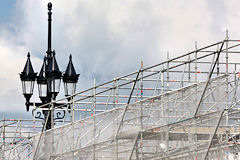 Bordeaux échafaudage et rénovation lampadaire du pont de pierre | Photo Bernard Tocheport