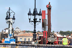 Bordeaux sondages géotechniques du pont de pierre | Photo Bernard Tocheport