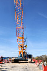 Bordeaux grue sur l'estacade pour la construction du pont Simone Veil | Photo Bernard Tocheport