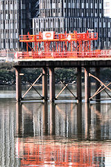 Bordeaux Garonne éléments de construction du pont Simone Veil | Photo Bernard Tocheport