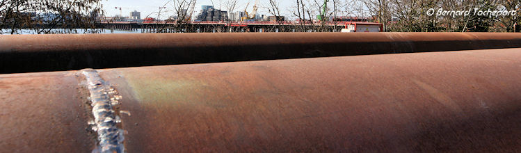 Soudure tube pont Simone Veil | Photo Bernard Tocheport