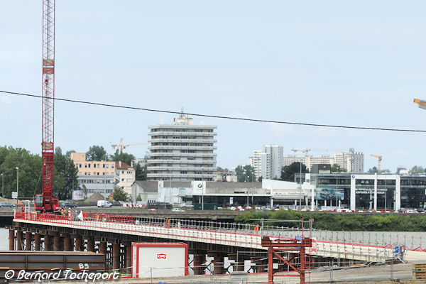 Bordeaux estacade pont Simone Veil vue depuis l'Arena de Floirac | Photo Bernard Tocheport