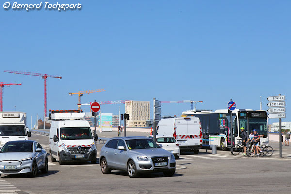 Sortie Floirac du pont Simone Veil | Photo Bernard Tocheport