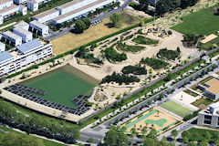 Photo aérienne du jardin botanique de Bordeaux Bastide | 33-bordeaux.com