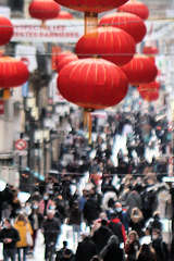 Bordeaux rue Sainte Catherine et lanternes chinoises | Photo Bernard Tocheport