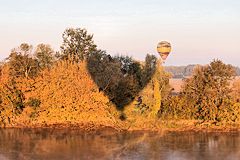 Montgplfiades : Ombre de montgolfière en vol  