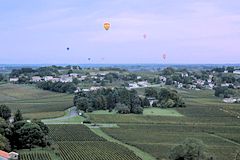 Saint Emilion : concentration de montgolfièredans le ciel